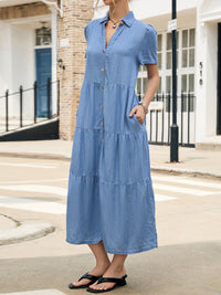 Lyocell Denim Dress — Maxi view 4
