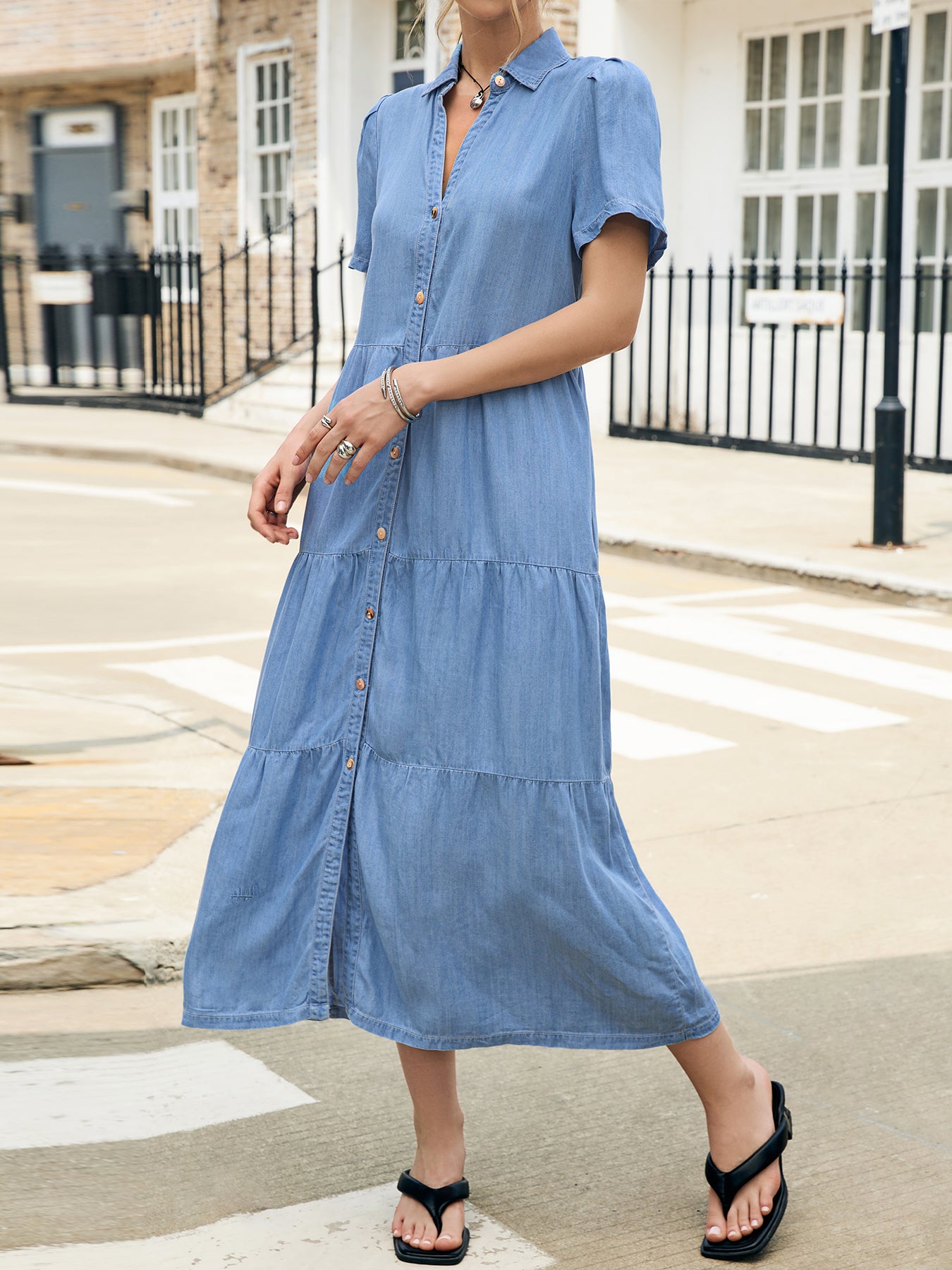 Women’s Denim Dress, Lyocell Fabric, Elegant dress, Long dress, Ultra-soft and Breathable, Cool and Comfortable