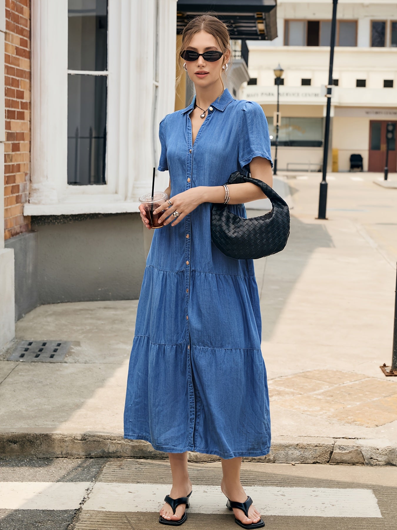 Women’s Denim Dress, Lyocell Fabric, Elegant dress, Long dress, Ultra-soft and Breathable, Cool and Comfortable