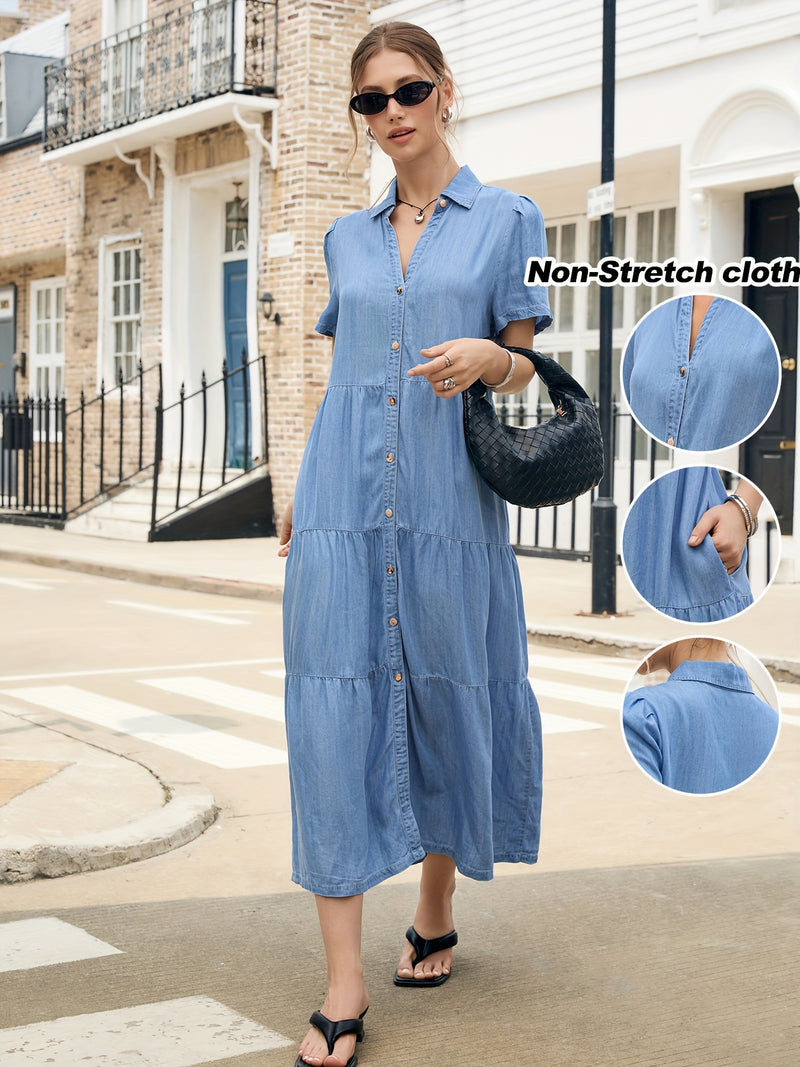 Lyocell Denim Dress — Maxi
